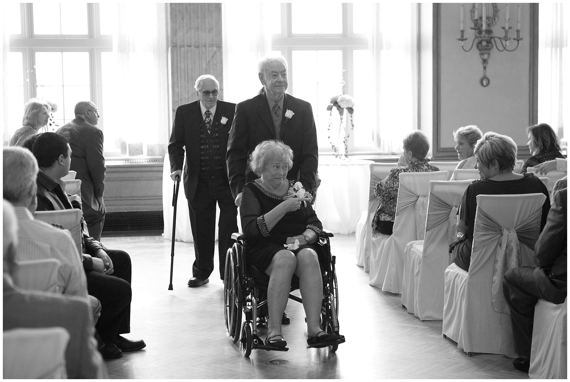 Photo of a grandmother of the groom during the procession.