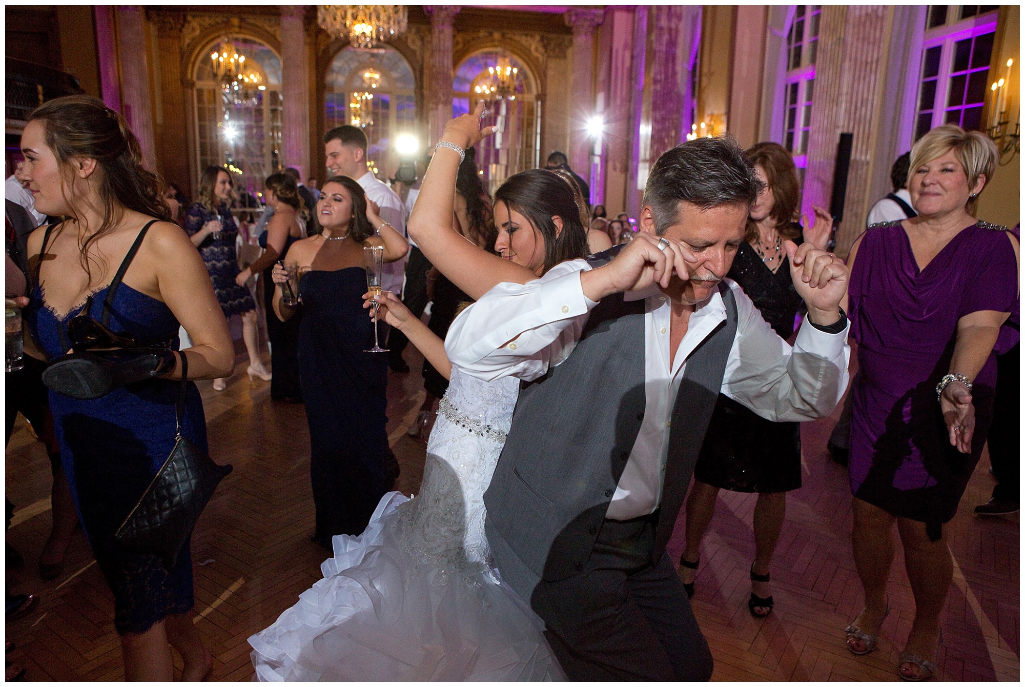 Photos of a bride dancing with her father in law.