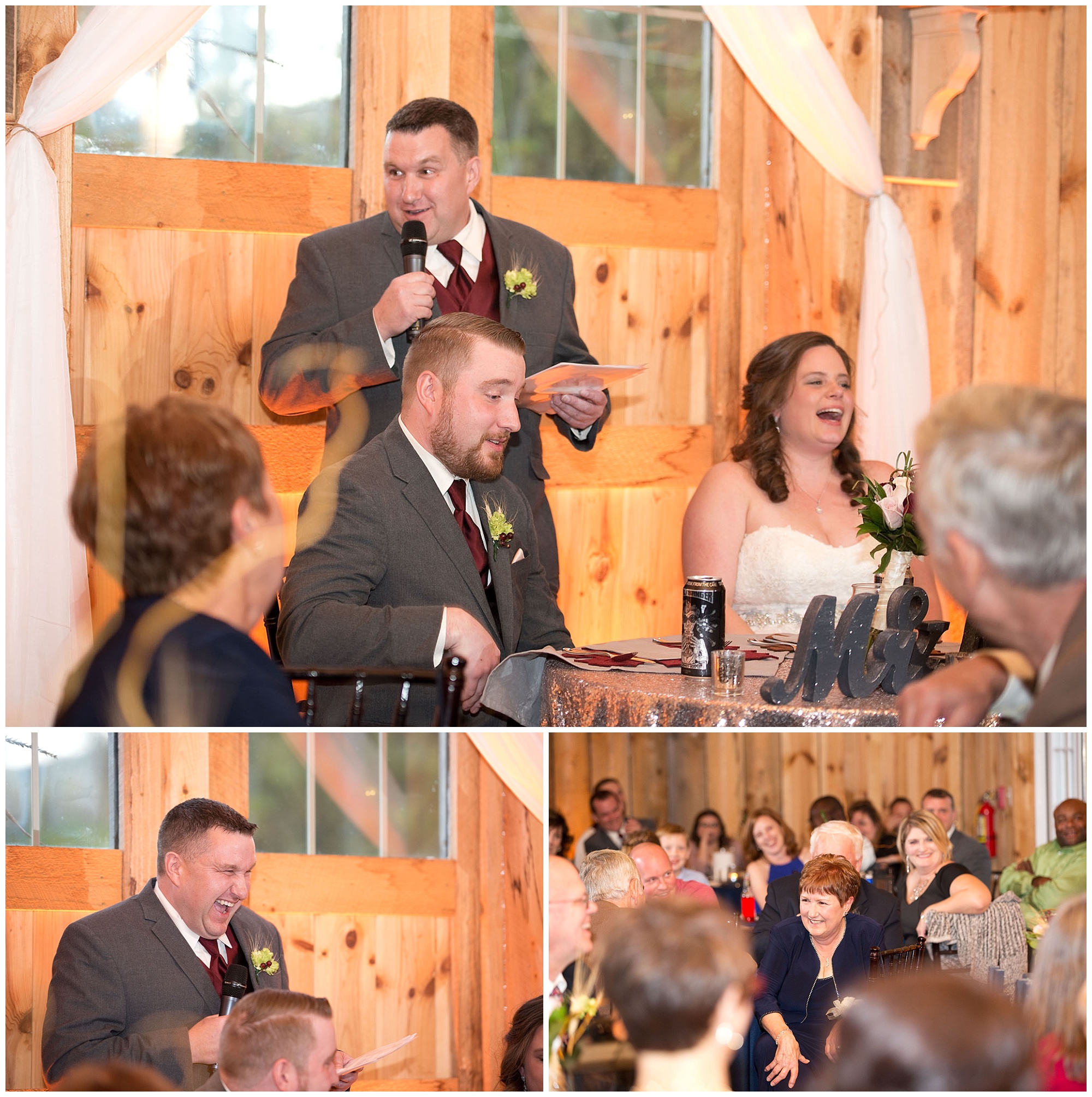 Photos of the best man giving his speech and toast.