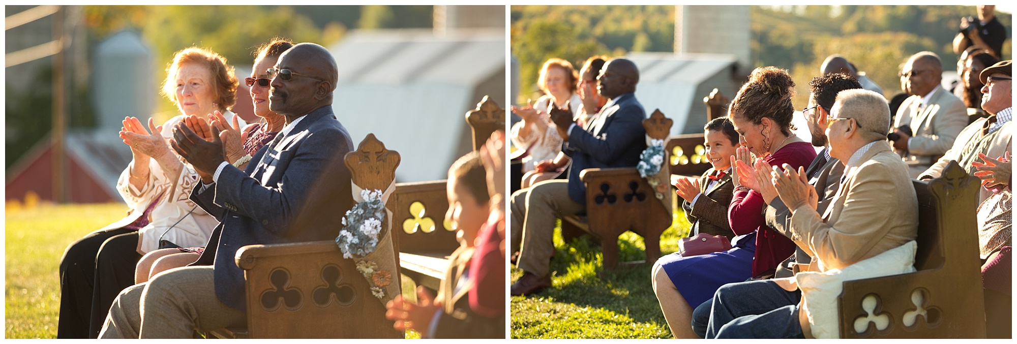 Proud and emotionally moved parents of the bride and groom in these two photos.